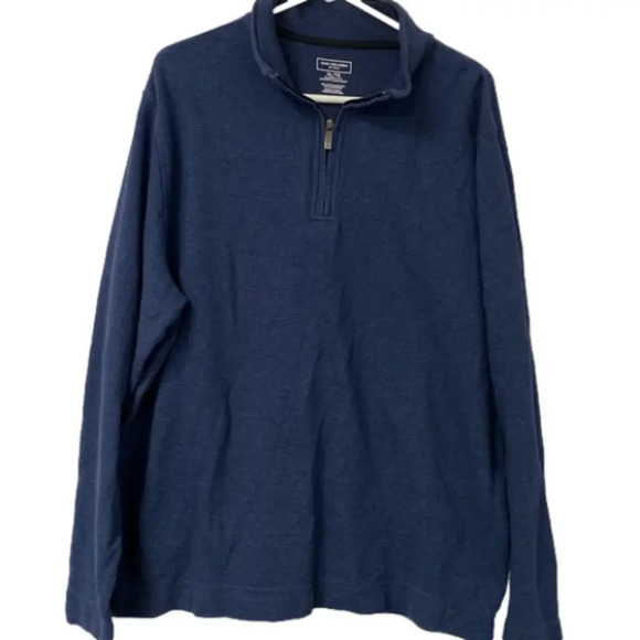 Van Heusen Shirt Classic Fit Natural Flex Stretch Quarter‎ Zip Size XL - Picture 1 of 8